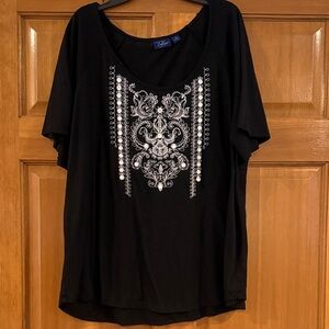 GUC! Women’s size 1X, Great Northwest Indigo Black & Silver Tunic Top!